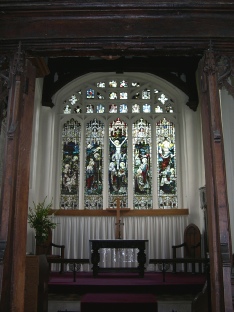 The altar in Maids Moreton Church.  