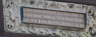 Sign on St John's Hosspital.