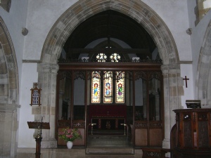 The interior of the church in Great Kimble.