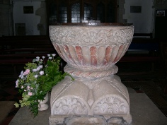 The font in the church in Great Kimble.