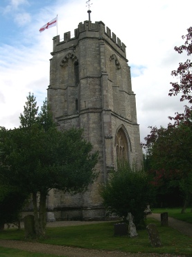 The tower of St Edmund's Church in Maids Moreton.
